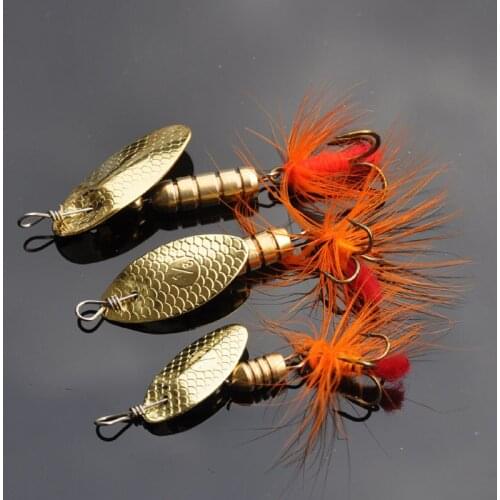 3Pcs/lot Spinner bait 2.5g 3.9g 5.5g Metal Spoon Fishing Lure Mustad Feather Hooks Carp Fishing Tackle Wobblers Isca Artificial