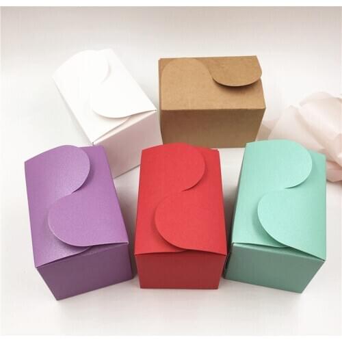 30pcs/lot 6 colors Kraft Paper Cake Box,Party Gift Packing Box for Cookie/Candy/Nuts Box/DIY Packing Box