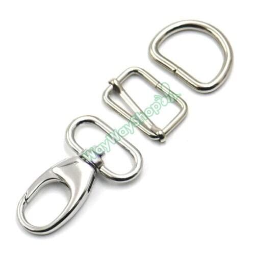 5 Sets 1" 25mm Swivel Clip Hook Sling Buckle Tri Glide D ring adjuster triglide Webbing Buckle