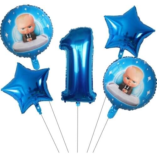 5pcs Boss Baby Balloon 30 inch Number Foil Helium Balloons Baby Shower 1st Birthday Theme Party Decoration Latex Air Globos Ball