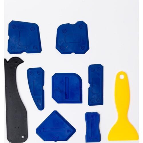 9 Pcs Household Squeegees Silicone Sealant Finishing Tools Caulking Tools Remover Floor Tile edges Cleaner for Bathroom kitchen