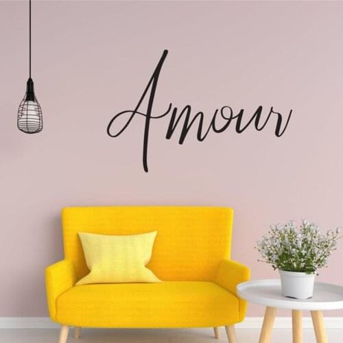Amour Wall Decal French Words Wall Art Home Decor Vinyl Sticker French Love Couple Bedroom Family Decoration Lettering S635