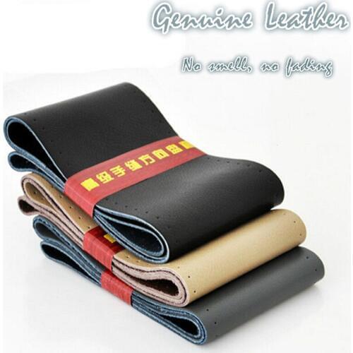 Car accessories DIY Steering Wheel Cover Hand Sewing With Needles AND Thread Leather for VW Golf 4 Mk4 Ford Focus 2 3