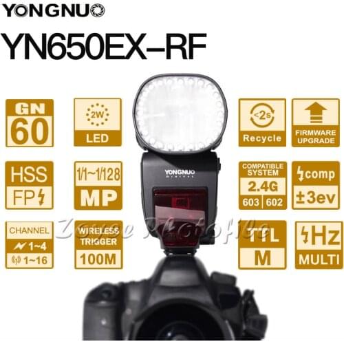 YONGNUO YN650EX-RF Camera Flash Speedlite ETTL 2.4G Wireless 1/8000s w/ LCD for Canon 5DII III IV 6D 60D 6DII 7D 7DII 70D 80D