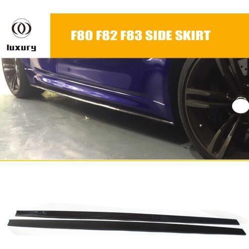 M3 M4 Carbon Fiber Side Bumper Skirt for BMW F80 M3 F82 F83 M4 2012 - 2017 Auto Racing Car Styling Side Skirts Bodykit