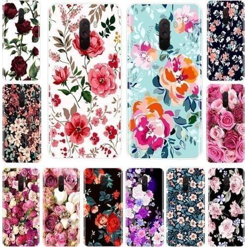 Back Cover For Xiaomi Redmi Note 6 Pro 5A Prime 5 4 4X Soft Silicone Flowers Phone Case For Pocophone F1 Redmi S2 6A 5 Plus 4A