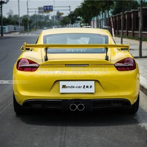 For Porsche Cayman Boxster 981 GT4 Black Carbon fiber Styling Carbon Spoiler Wing Trunk Lip Boot Cover Car Styling