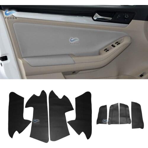 For VW Jetta MK6 2015 2016 2017 2018 Microfiber Leather Interior Car Door Handle Armrest Panel Cover Protective Trim