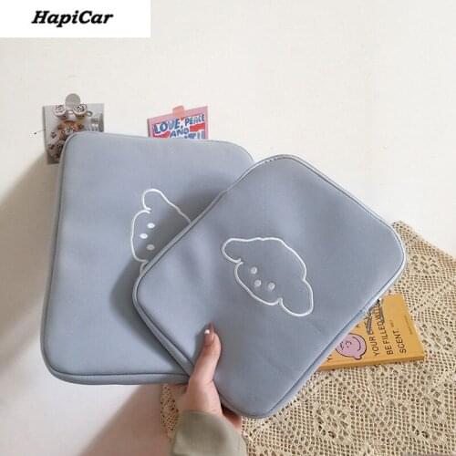 10 11 inch Canvas Tablet Sleeve iPad Pro 11 12.9 Case 2021 Women Tablet Cute Cover for iPad Air 4 Case Organizer Bag Macbook 13