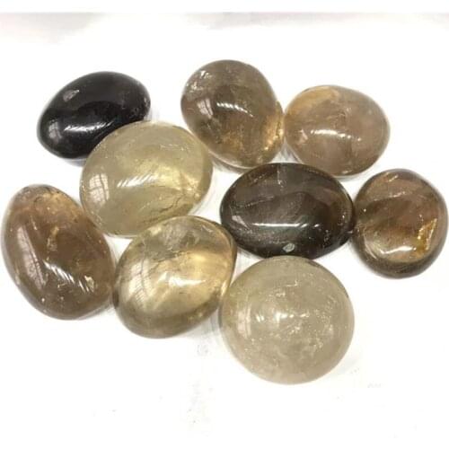 Natural precious stones smoky quartz palm stones for healing reiki