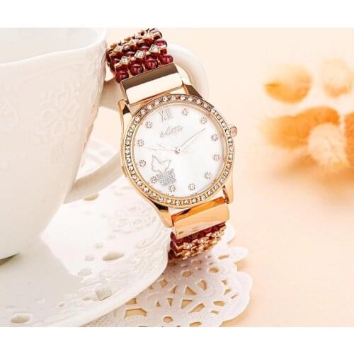 Natural garnet stone bracelet & 33mm watch DIY jewelry for woman waterproof watch for summer beach wholesale