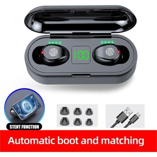F9 TWS bluetooth headphone 5.1 Touch Control Wireless Headset LED Power Display Earphone Gaming Auriculares with charging box