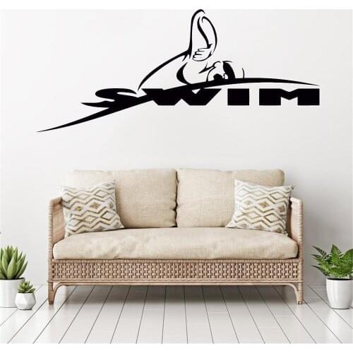 Swim Wall Sticker Decal Swimming Posters Wall Decals Decor Mural Swimming Wall Decal Vinyl ov139
