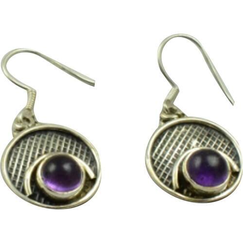 Lovegem Genuine Amethyst EARRINGS 925 Sterling Silver, 34.3mm, AE2156