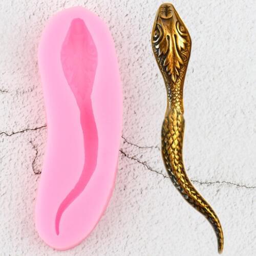 3D Snake Silicone Molds Animals Cupcake Topper Fondant Cake Decorating Tools Candy Polymer Clay Mold DIY Baking Chocolate Moulds