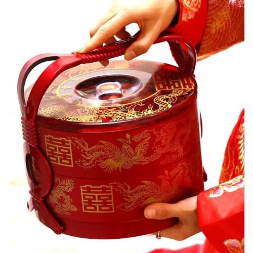 Wedding food box, dumpling double-layer portable , cakes, wedding supplies, female dowry, bride dowry
