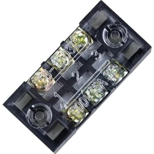 TB1503 3P 15A 600V Fixed Wiring Board wire connector Dual Row Strip Screw Terminal Block for distribution box