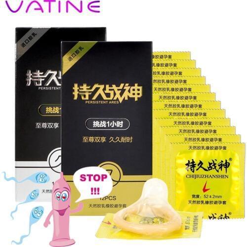 VATINE 12 Pieces/Box Hyaluronic Acid Ultra Thin Condoms Thread G Point Stimulate Delay Ejaculation Penis Sleeve Condom