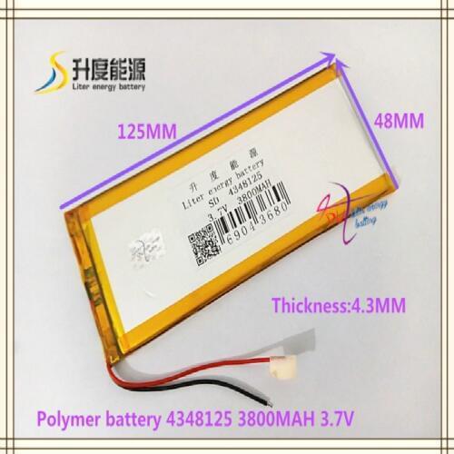 4348125 3.7V 3800mAH 4050125 Polymer lithium ion / Li-ion battery Universal Li-ion battery for tablet pc 7 inch 8 inch 9inch