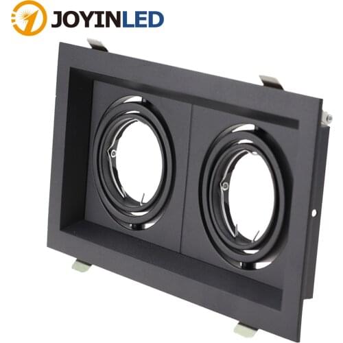 2pcs/lot Black Square recessed LED ceiling downlight fittings fixture MR16 GU10 aluminium holder frame Rotatable Degree for room