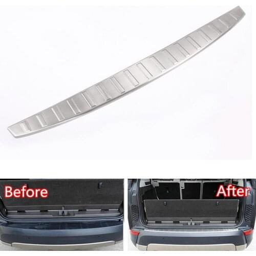 YAQUICKA Stainless Steel Car Rear Door Outside Bumper Protector Sill Scuff Plate Trim For Land Rover Discovery 5 17 Car-styling