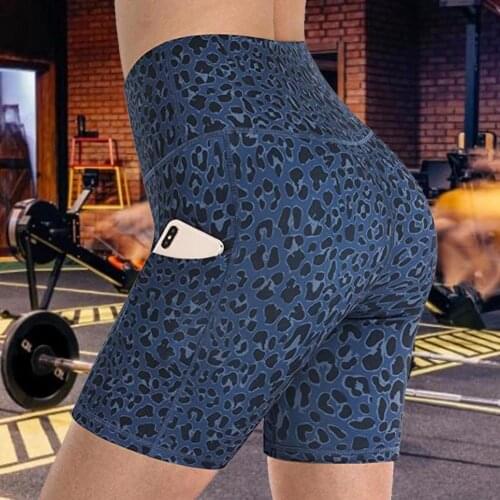 Women Short Leggings Butt Lift Workout Shorts Leopard Yoga Pants Gym Jogging Running Shorts Yoga Shorts Women High Waist Lifting
