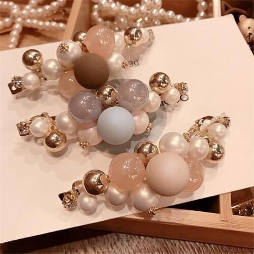 Adult Women Pearl Barrettes Beads Hairpins Hair clips Fashion Korean Lady Girl Head wear Accessories Wholesale Gifts Party