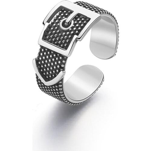 Vintage Silver Color Belt Rings for Women Bijoux Gift Female Adjustable Size Finger Rings Anillos Wholesale