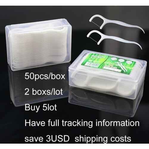 100% food grade high polymer toothbrush dental floss stick dental cleaning care tool oral cleaning toothpick 2boxs/lot