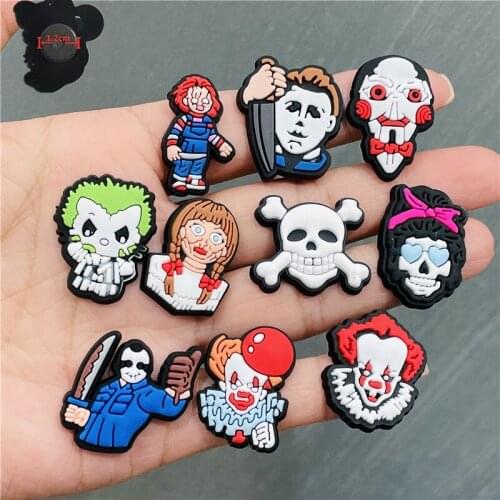 1PCS PVC Cartoon Fridge Magnets Clown Skull Killer Girl Knives Refrigerator Magnetic Sticker Halloween Gifts Souvenir Gifts Memo