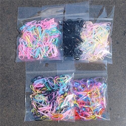 100/500pcs/set Kids Colorful Small Strong Rubber Bands Ponytail Holder Elastic Hair Bands Hair Accessories For Girls Baby