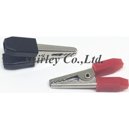 100pcs/lot 30MM test Metal Alligator Clip Crocodile clips Electrical Clamp for Testing Probe Meter With Plastic crocodile clamp