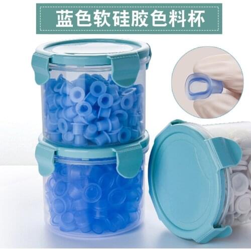 100Pcs Plastic Disposable Microblading Tattoo Ink Cup with Storage Box Permanent Makeup Pigment Clear Holder Container Cap