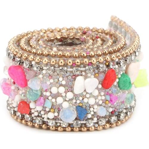 2.5cm DIY Diamond Mesh Wrap Roll Crystal Rhinestones Chain Trim Ribbon Decoration