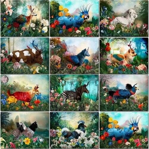 Full Square Round Drill 5D Diy Diamond Embroidery Animals Diamond Mosaic Cross Stitch Kits Home Decoration Wall Painting
