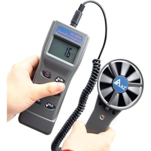 Anemometer AZ8902 temperature and humidity fan air flow meter barometer anemometer temperature dew point RH% wet bulb air volume