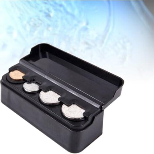 Car Coin Box Loose Change Storage Box Car Coin Case Money Bank Holder (Black)