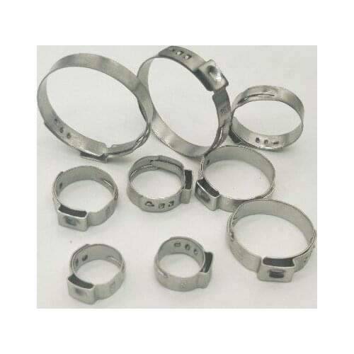 Free shipping middle size pipe Clamps High Quality 10PCS Stainless Steel 304 Single Ear Hose Clamps Assortment Kit Single