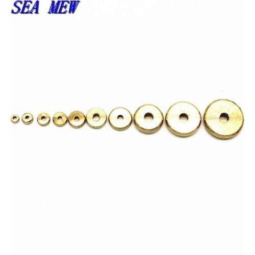 100pcs 3/4/4.5/5/6/7/8/10/12/14mm Metal Raw Brass Round Spacer Beads Flat Beads DIY Jewelry Components For Jewelry Making