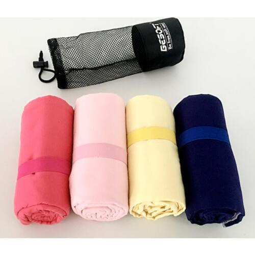 Quick dry microfiber towel with mesh bag