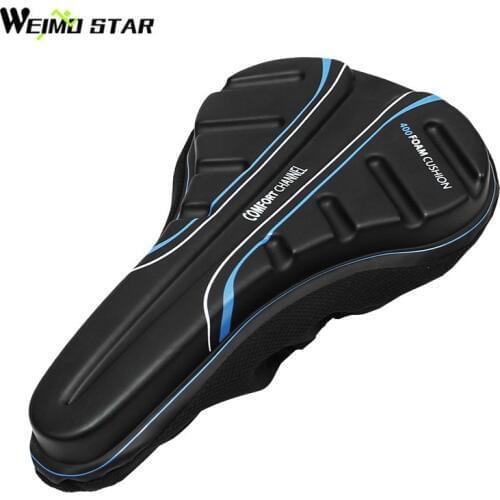 Weimostar Waterproof Bicycle Saddle Silicon Gel Thicken mtb Bike Seat Cover Comfortable Sponge Mountain Bike Cycling Saddle Case