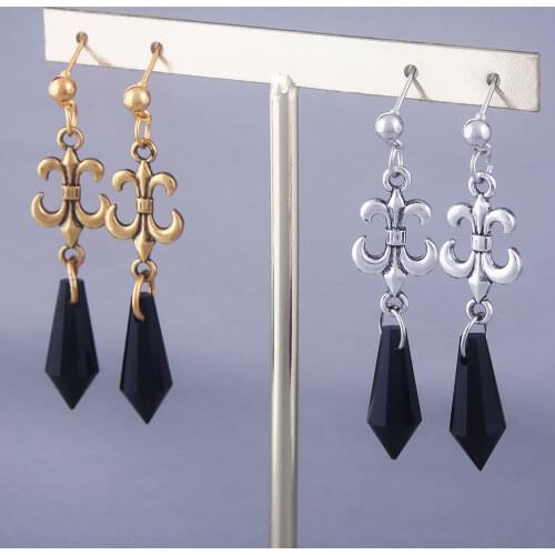 Black Lady Evil Black Crystal Earrings Tsuking Usagi Anime Cosplay Earrings for Women Jewelry Accessories Props