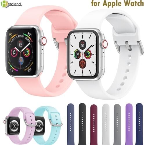 Colorful Silicone Sports Watch Band for Apple Watch Series 6 5 4 3 2 1 38MM 42MM correa Wristband Strap for iWatch 4 5 40MM 44MM