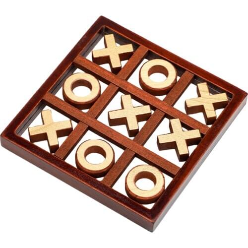 XO Wooden Chess Board Game Noughts And Crosses Game Toys Funny Parent-Child Interaction Puzzle Game Toys For Kids Gift
