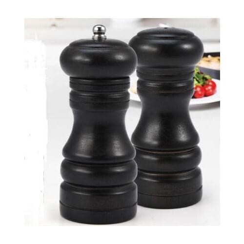 Wooden Salt and Pepper Mills Black Pepper Grinder Salt Set Kitchen Seasoning Tank Household Kit