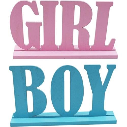 Baby Shower Party Decoration Wooden Ornaments Boys And Girls Gender Reveal Ornaments Crafts Decoration