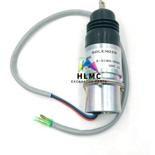 Excavator parts Flameout Solenoid X-8180-0520 X81800520 Stop Solenoid Hitachi EX75