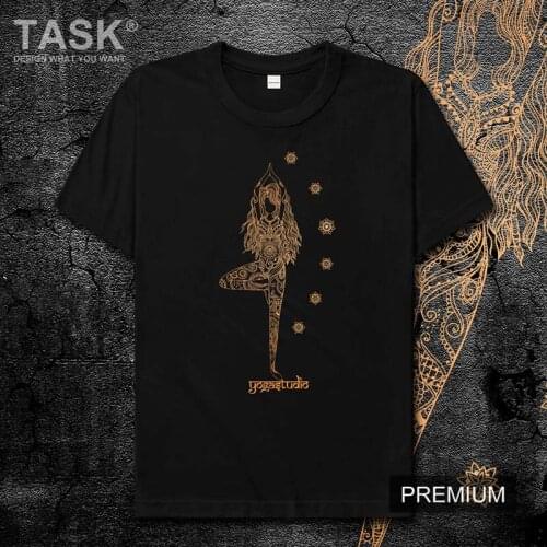 Yoga Yoga fitness men and women cotton short-sleeved t-shirt yoga art printing round neck loose shirt tide casual sportswear 06