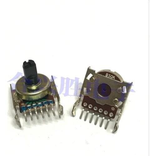 161 horizontal rotary potentiometer double B50K dual channel amplifier sound volume potentiometer 6 foot handle 10mm