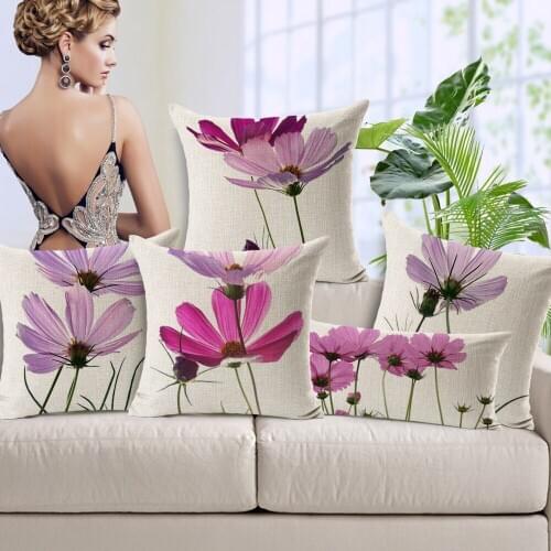 Lotus pillow cover, cartoon beautiful Lotus flower throw pillow case pillowcase wholesale